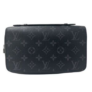 Louis Vuitton Wallet Monogram Eclipse Zippy XL Black Clutch